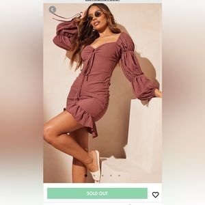 Pretty little thing chocolate long sleeve dress
